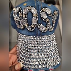 Womens handmade Rhinestones baseball cap